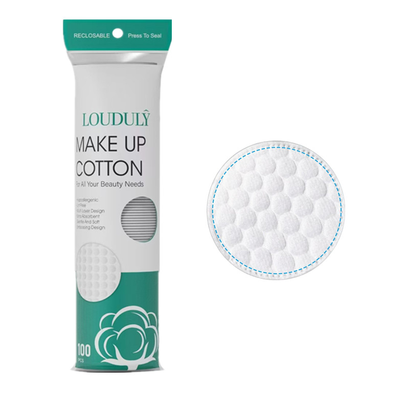 LD804 Round cotton makeup pad English packaging