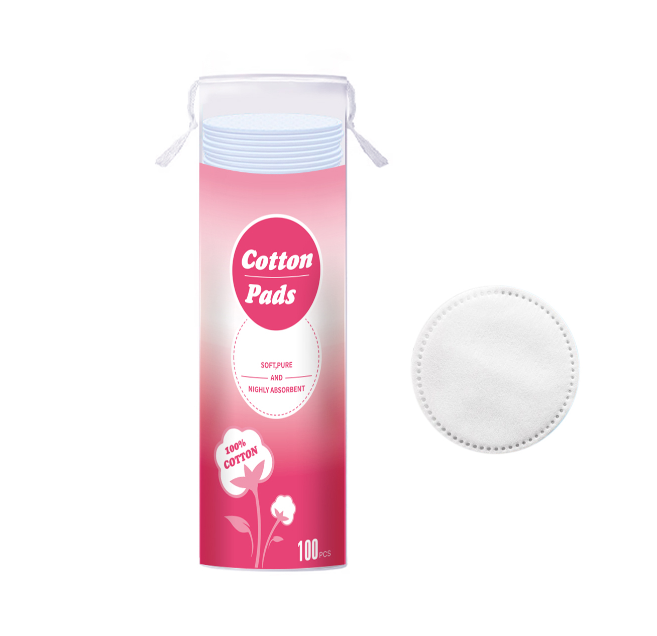 LD838 Round Cotton Makeup Pads English Packaging