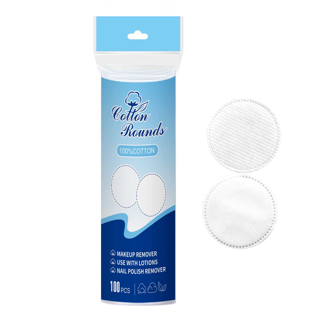 LD839 Round Cotton Makeup Pads English Packaging