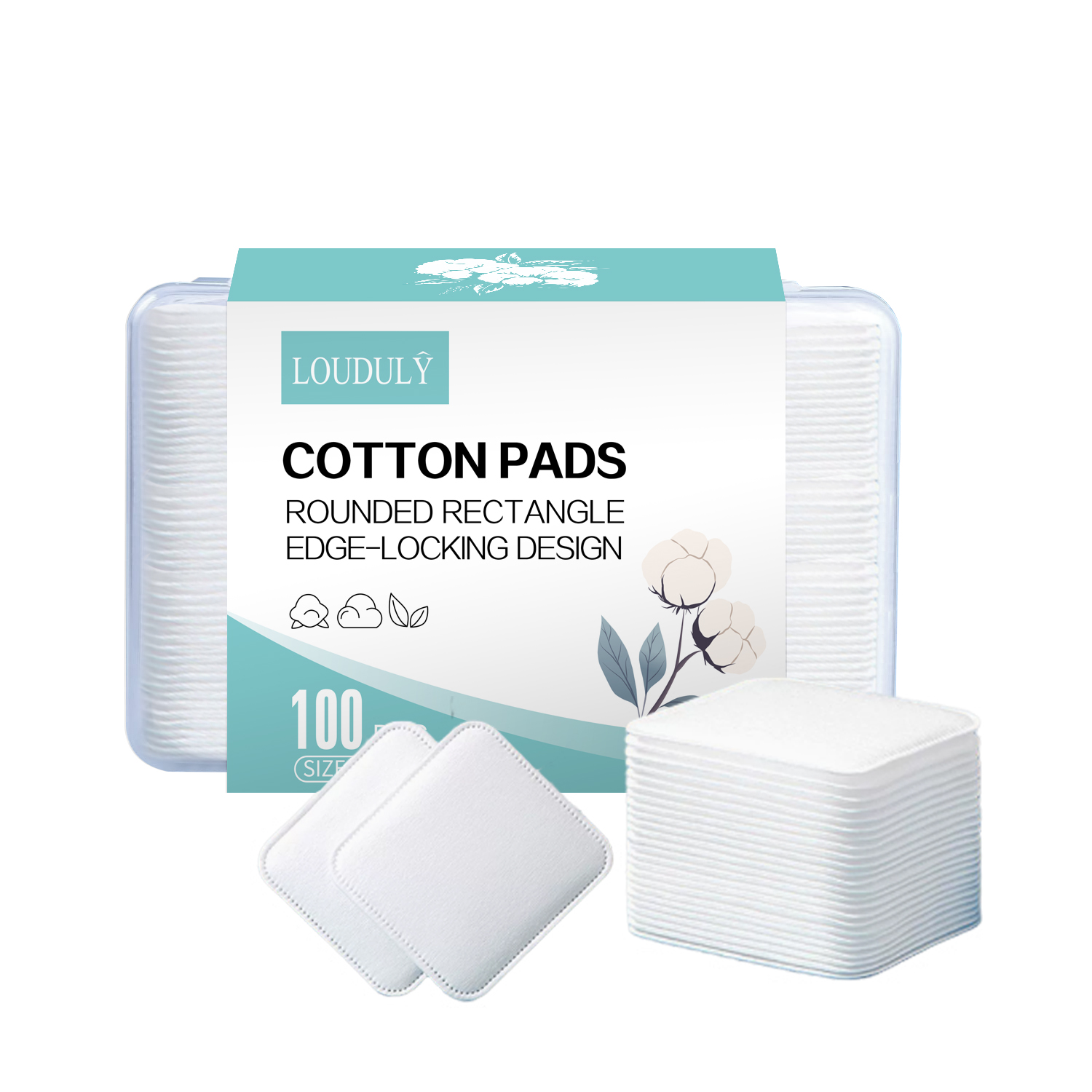 LD844 Round-corner square cotton pads English packaging